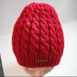 Hand Knitted Hat Toque One Size Acrylic Burgundy - 005 Hand knit by me